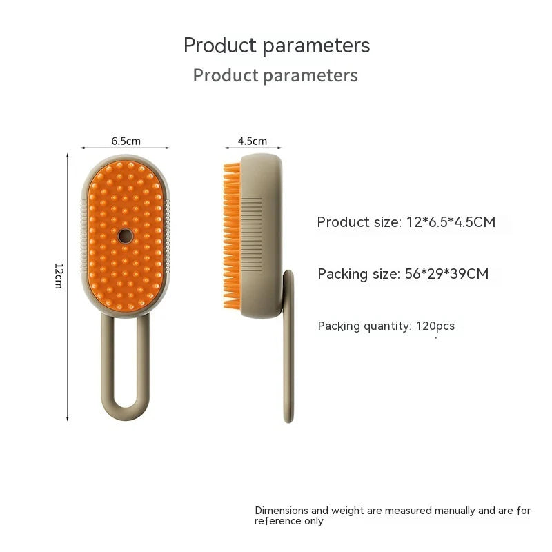 3-in-1 Electric Cat and Dog Steam Brush - Grooming, Massage, and Hair Removal Comb for Happy Pets!