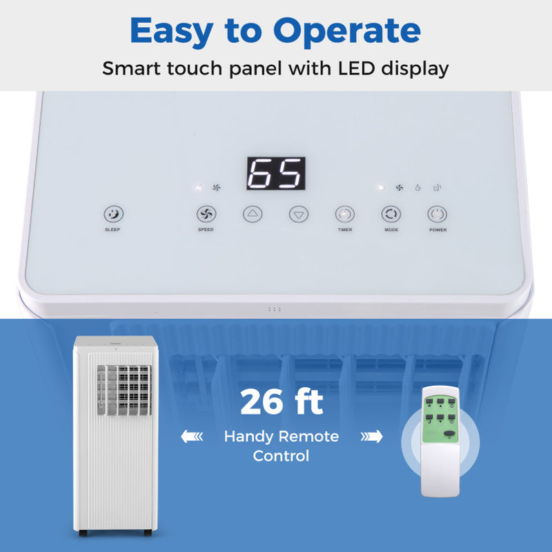 10000 BTU Portable Air Conditioner Cools up to 350 Sq Wth 24H Timer