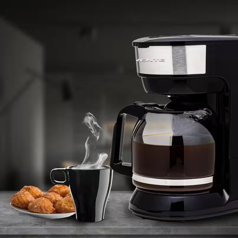 12-Cup Drip Coffee Maker, with Reusable Filter and Borosilicate Glass Carafe, Black CM412B