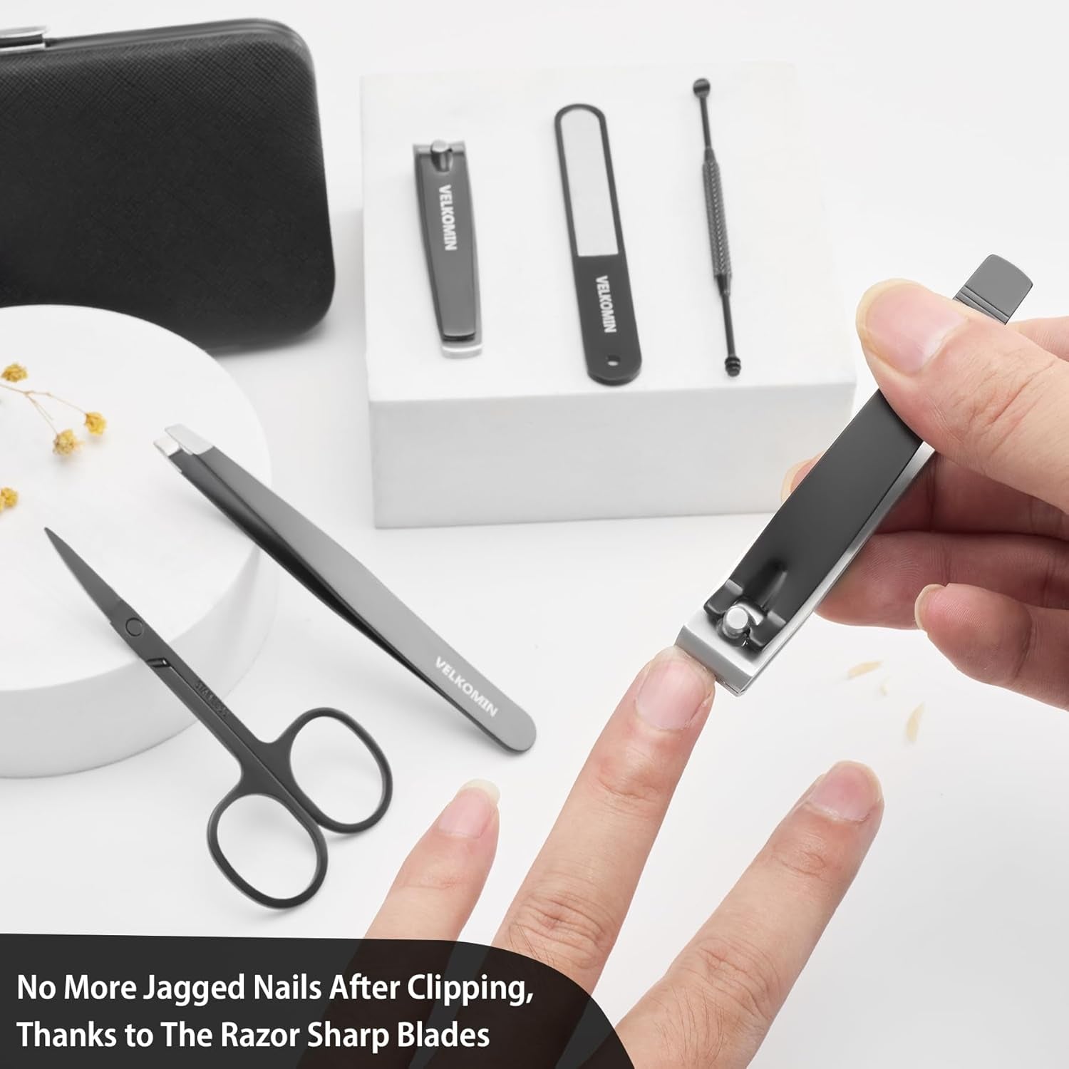 Nail Clipper Set, 6 Pcs Toenail Clippers, Stocking Stuffers for Men Women, Ultra-Sharp and Durable Manicure Kit, 18-Month Replacement Warranty!