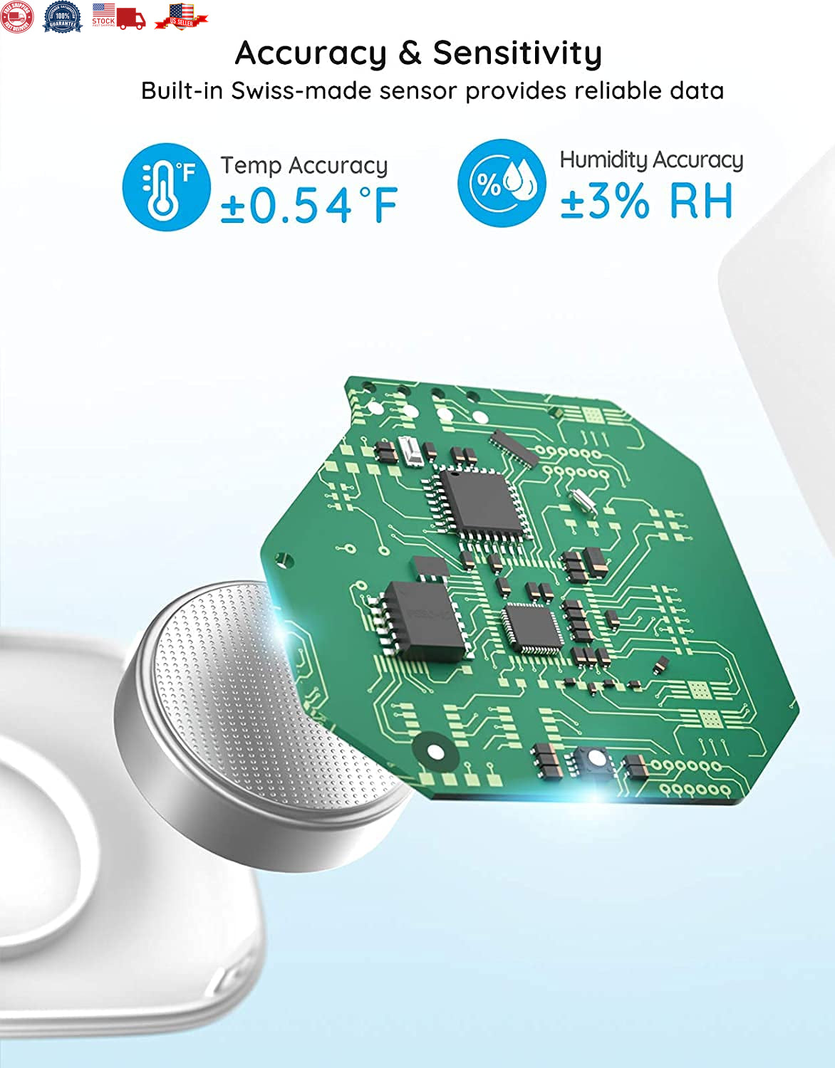 Govee Hygrometer Thermometer, Wireless Thermometer, Mini Bluetooth Humidity