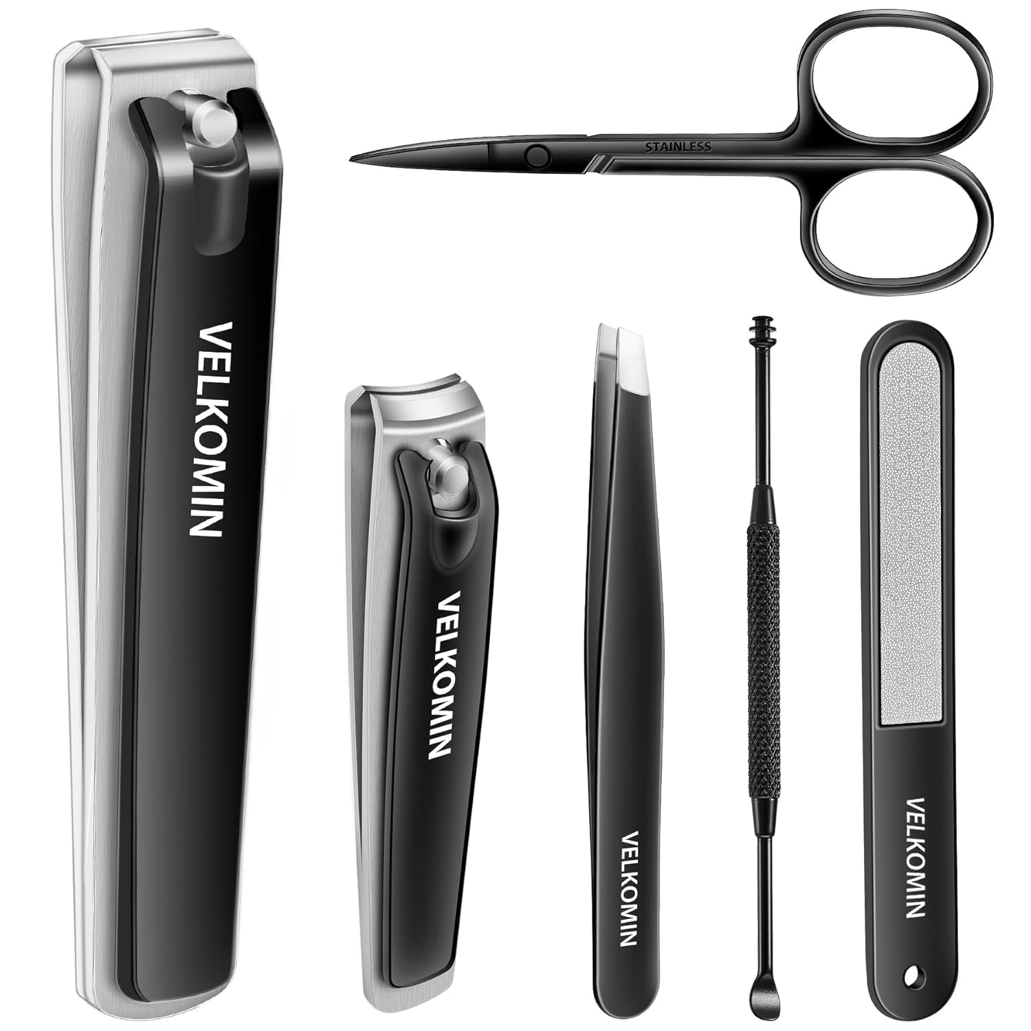 Nail Clipper Set, 6 Pcs Toenail Clippers, Stocking Stuffers for Men Women, Ultra-Sharp and Durable Manicure Kit, 18-Month Replacement Warranty!