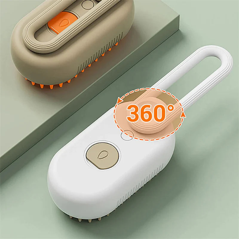 3-in-1 Electric Cat and Dog Steam Brush - Grooming, Massage, and Hair Removal Comb for Happy Pets!