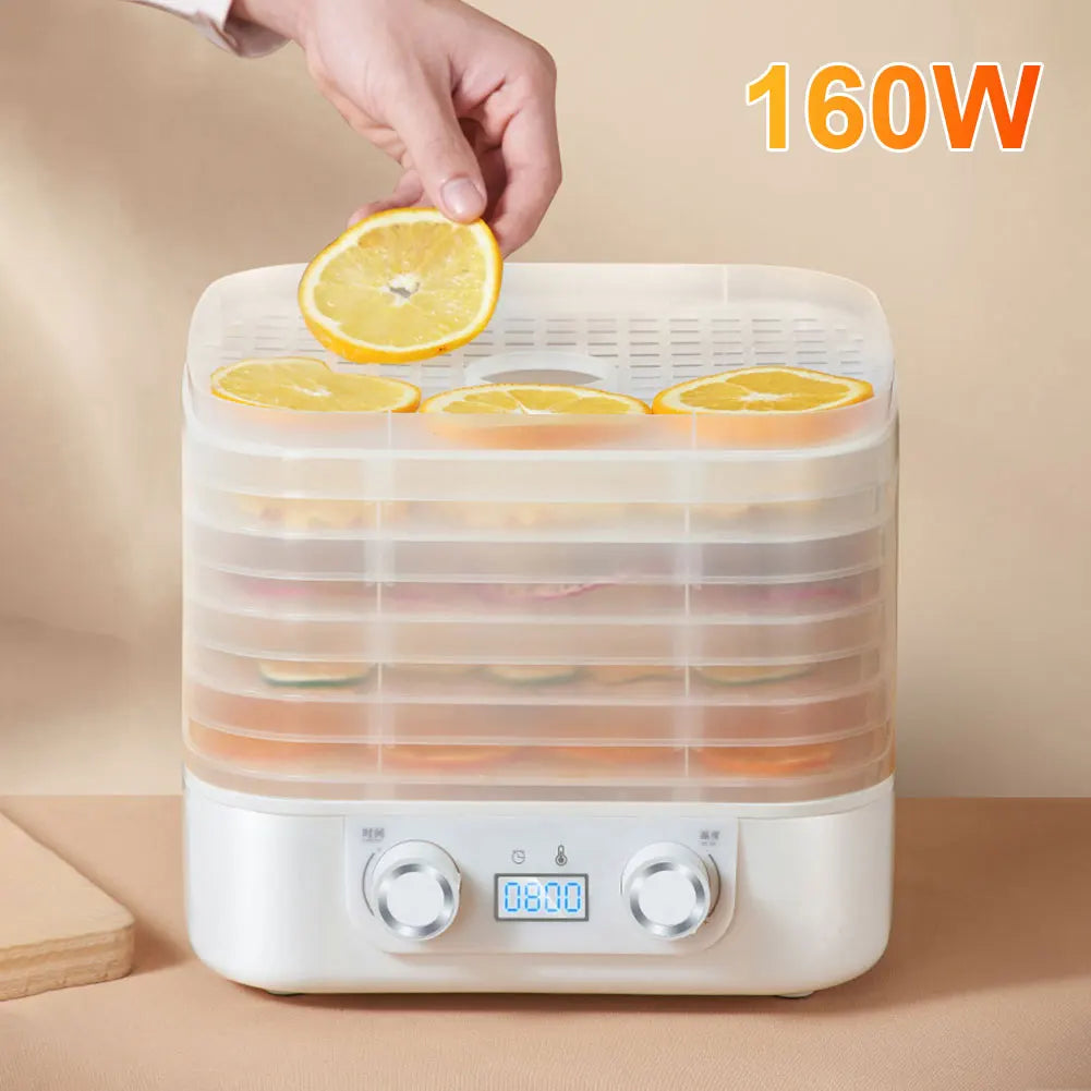 5-Layer Smart Food Dehydrator 48 Hours Long Lasting Vegetable Meat Dehydrator Temperature Adjustable for Fruits Veggies Meats