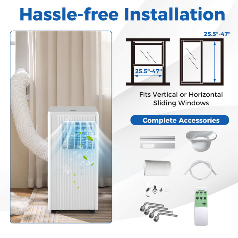 10000 BTU Portable Air Conditioner Cools up to 350 Sq Wth 24H Timer