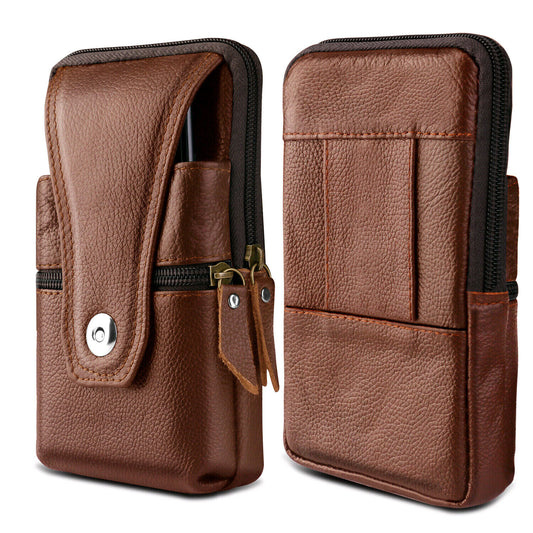 Cell Phone Waist Belt Holster Loop Pack Bag PU Leather Pouch Wallet Case​ Cover