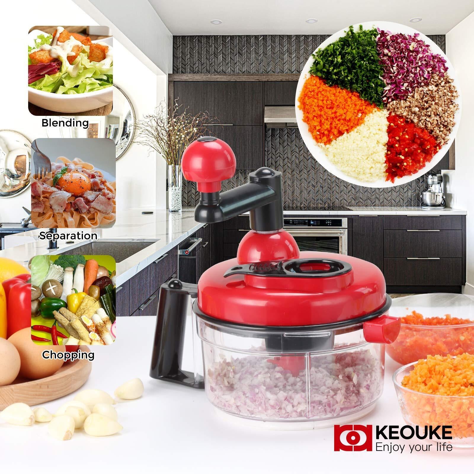 Onion Chopper Food Chopper- Hand Crank Processor Chops Chili Vegetable Nuts
