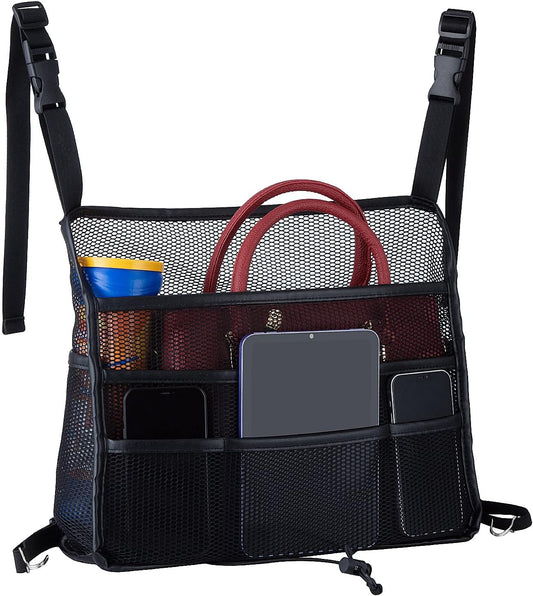 Car Seat Back Organizer - Large Capacity Storage for Purses, Handbags & Kids' Items - Black