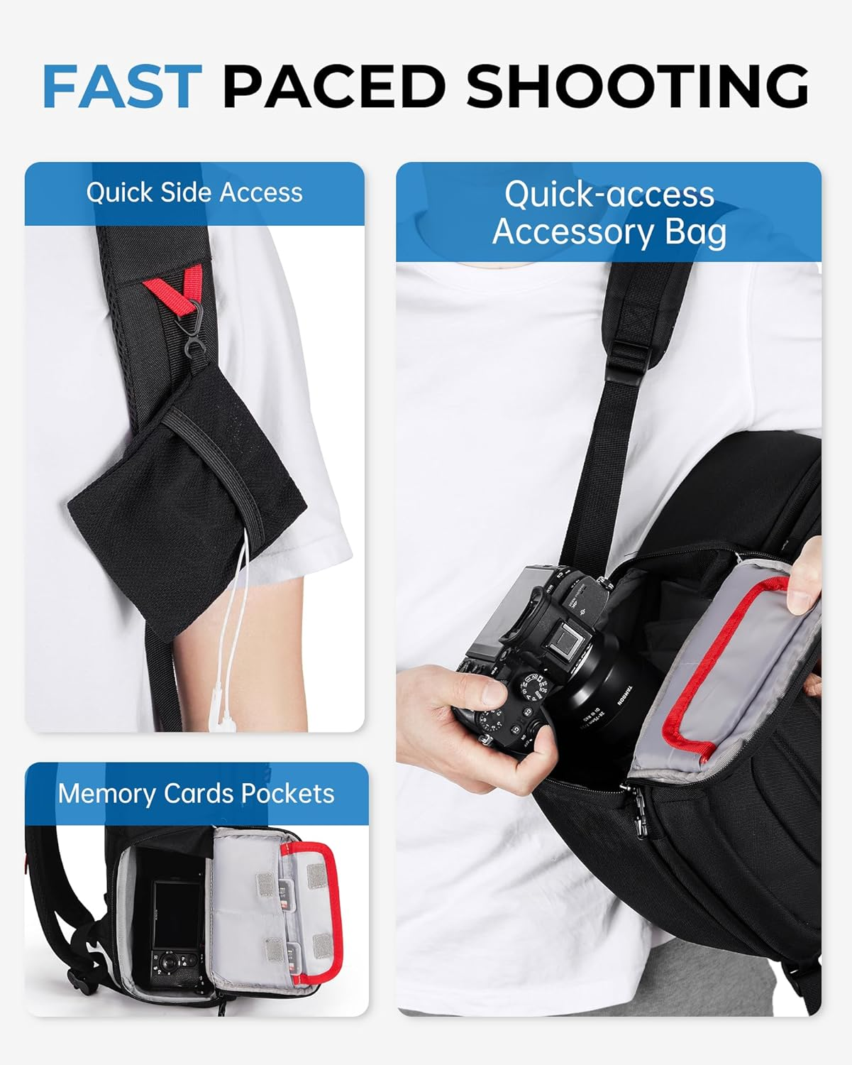Small Camera Bag Backpack, DSLR SLR Camera Backpacks for Photographers Fits 13.3
