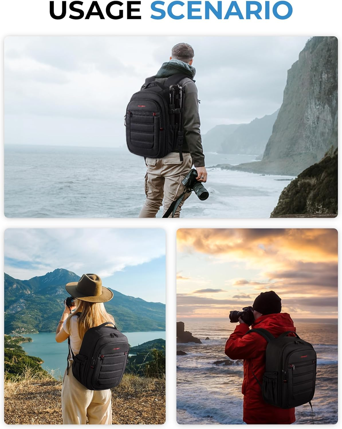 Small Camera Bag Backpack, DSLR SLR Camera Backpacks for Photographers Fits 13.3
