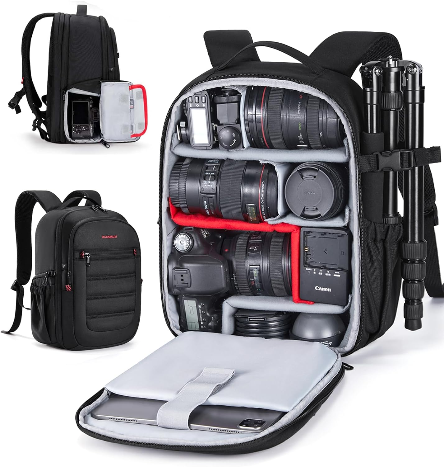 Small Camera Bag Backpack, DSLR SLR Camera Backpacks for Photographers Fits 13.3