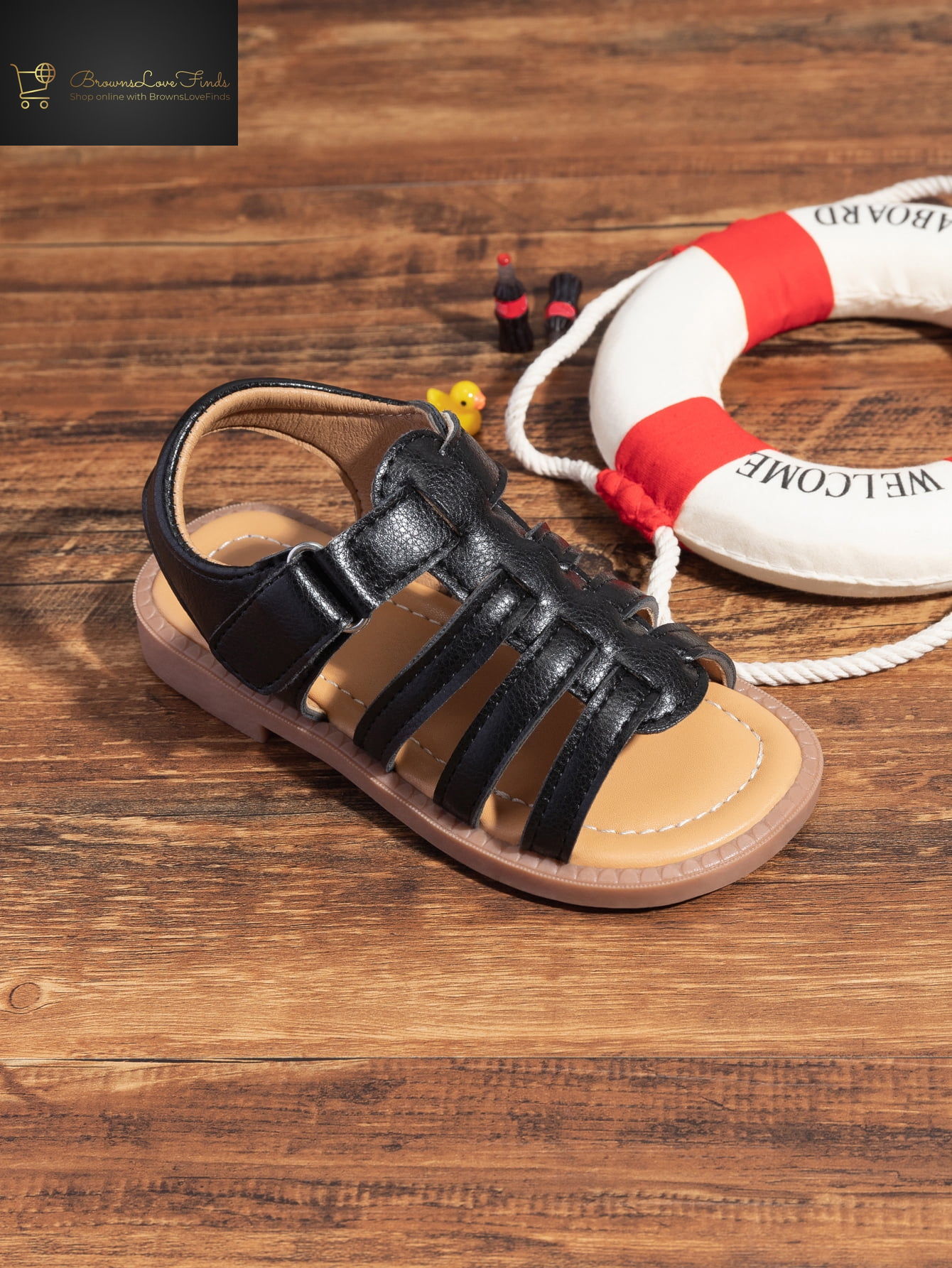 Hsdsbebe Toddler Girls Sandals Open Toe Summer PU Leather Shoes for Little Kids