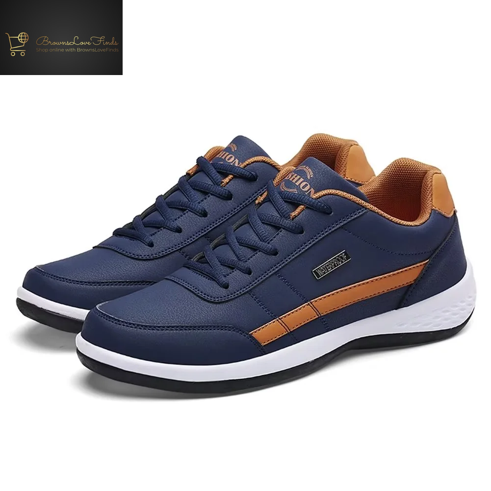 Dumajo Mens Shoes Fashion Running Sneaker Casual Leather Sport Shoes Breathable Comfortable Walking Shoes