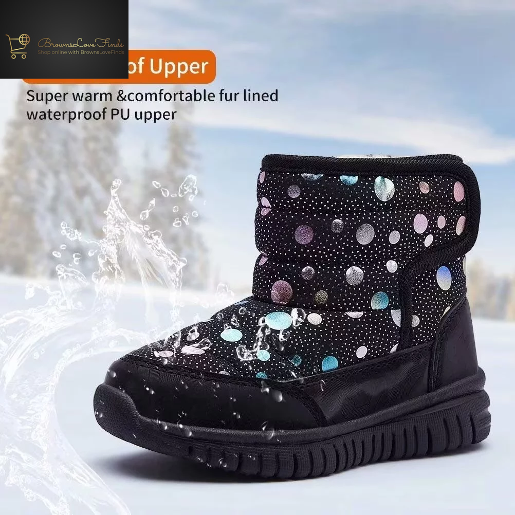 GUBARUN Boys Girls Toddler Snow Boots Waterproof Slip Resistant Outdoor Kids Winter Shoes