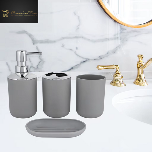 4Pcs ABS Plastic Bathroom Accessories Set Toothbrush Cup Toothbrush Holder Soap Dish Countertop Decor for Home Hotel