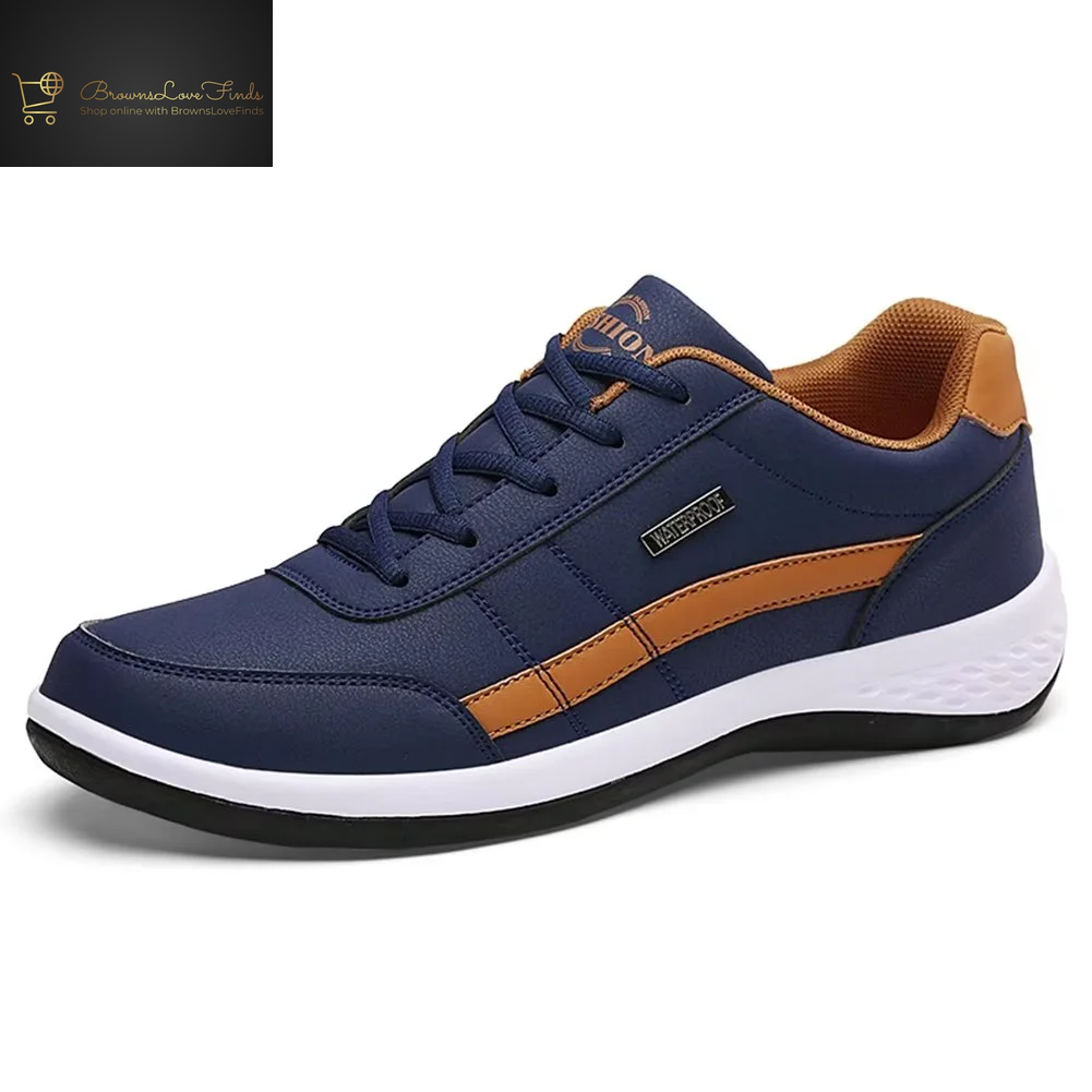 Dumajo Mens Shoes Fashion Running Sneaker Casual Leather Sport Shoes Breathable Comfortable Walking Shoes