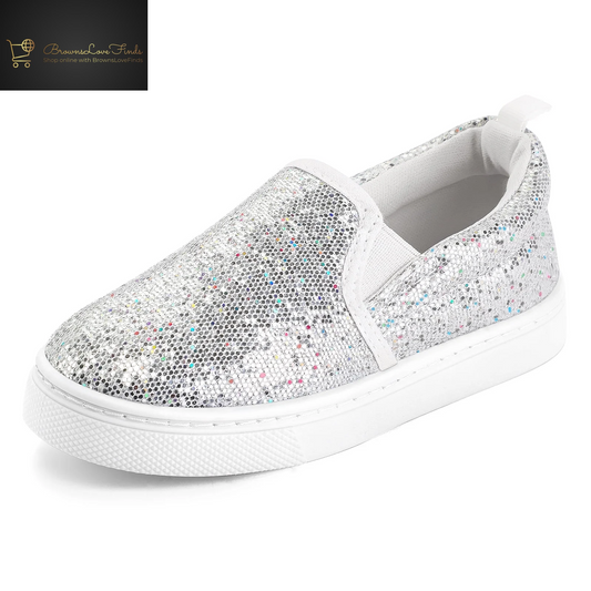 Bocca Kid'S Slip on Sneakers Grey Girls Canvas Walking Shoes Size 2