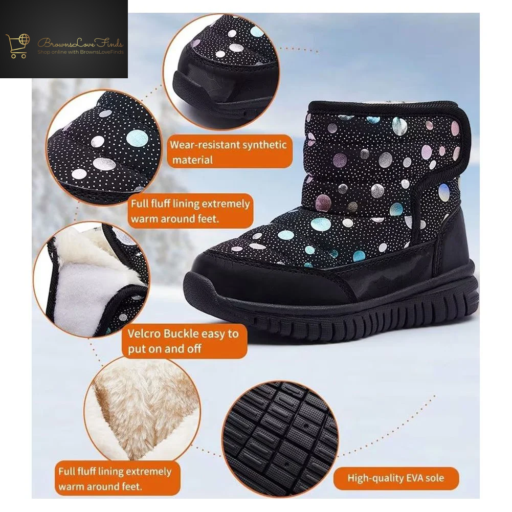 GUBARUN Boys Girls Toddler Snow Boots Waterproof Slip Resistant Outdoor Kids Winter Shoes